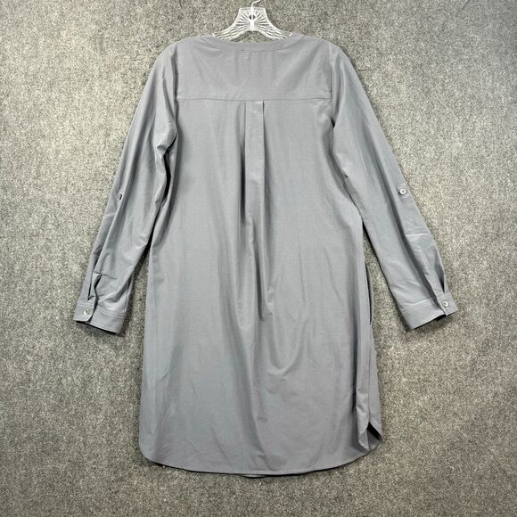 Prana Natassa Dress Women's Small Grya Charcoal Roll Tab Sleeve Shift - Picture 6 of 8